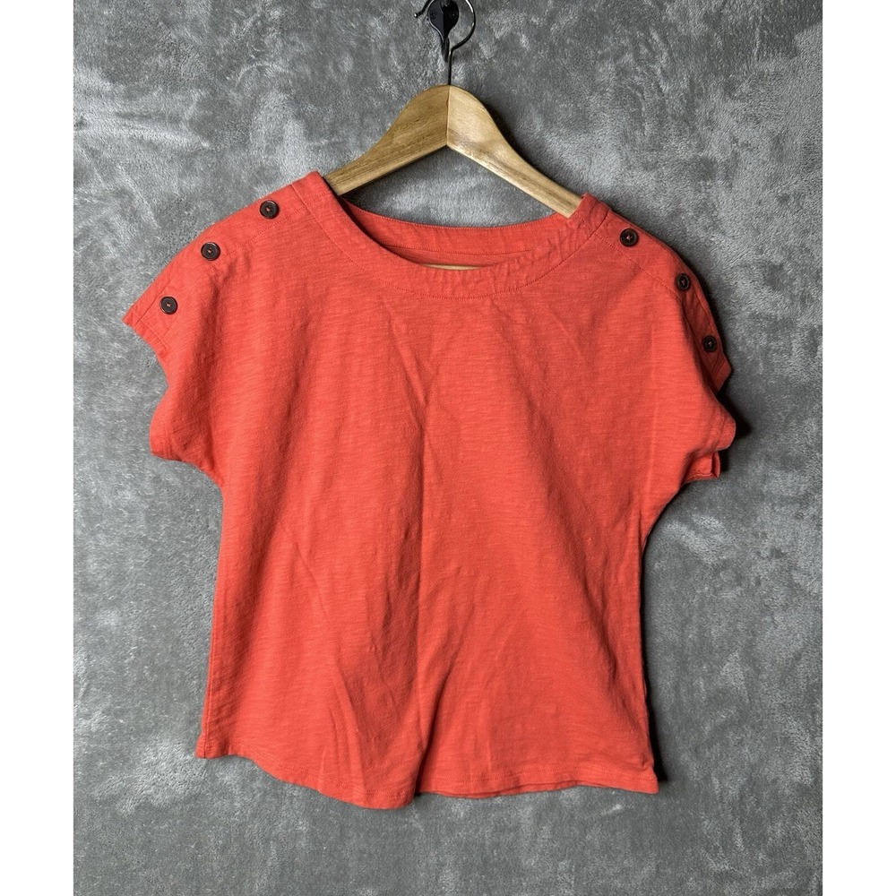 Croft & Barrow‎ Shirt Womens Extra Small Petite Orange Short Sleeve Casual